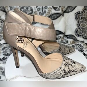 Vince Camuto Carlotte Tabby Grey/Toast Taupe Heels Size 5 1/2M